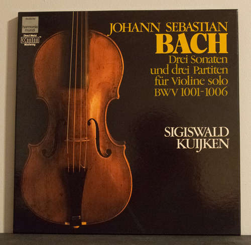 Cover J.S. Bach*, Sigiswald Kuijken - Drei Sonaten Und Drei Partiten Für Violine Solo BWV 1001-1006 (3xLP, DMM + Box) Schallplatten Ankauf