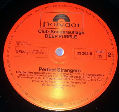 Cover Deep Purple - Perfect Strangers (LP, Album, Club) Schallplatten Ankauf