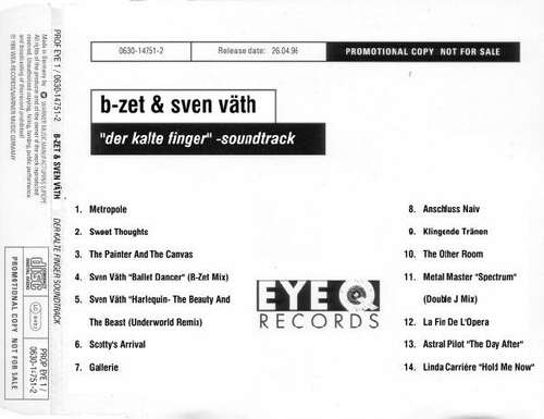 Cover B-Zet & Sven Väth - Der Kalte Finger (CD, Comp, Promo) Schallplatten Ankauf