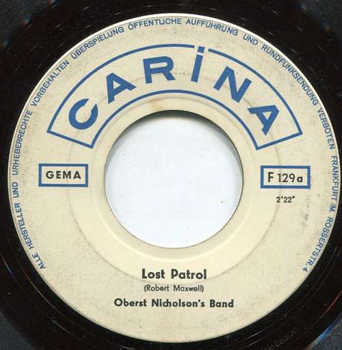 Cover Oberst Nicholson's Band - Lost Patrol (7, Single) Schallplatten Ankauf