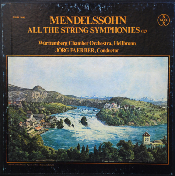 Cover Mendelssohn* / Württembergisches Kammerorchester Wurttemberg Chamber Orchestra, Heilbronn Jörg Faerber - All The String Symphonies (12) (Box + 3xLP, Comp, Quad, RE) Schallplatten Ankauf