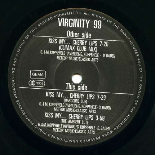 Cover Virginity 99 - Kiss My... Cherry Lips (12) Schallplatten Ankauf