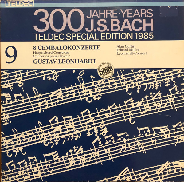 Cover J. S. Bach* - Gustav Leonhardt, Alan Curtis (2), Eduard Müller, Leonhardt-Consort - 8 Cembalokonzerte = Harpsichord Concertos = Concertos Pour Clavecin (2xLP, Comp, S/Edition) Schallplatten Ankauf