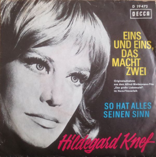 Cover Hildegard Knef - Eins Und Eins, Das Macht Zwei / So Hat Alles Seinen Sinn (7, Single, RE) Schallplatten Ankauf