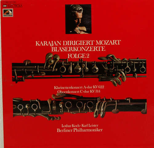Cover Mozart*  -  Karajan* Dirigiert The Berlin Philharmonic Orchestra* - Karajan Dirigiert Mozart - Bläserkonzerte - Folge 2 (LP) Schallplatten Ankauf