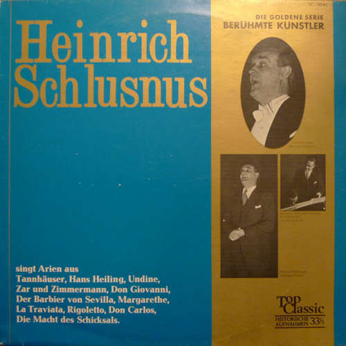 Cover Heinrich Schlusnus - Heinrich Schlusnus Singt Arien = Heinrich Schlusnus Chante Des Airs D'Opéra = Heinrich Schlusnus Chanta Delle Arie D'Opera (LP, Album) Schallplatten Ankauf