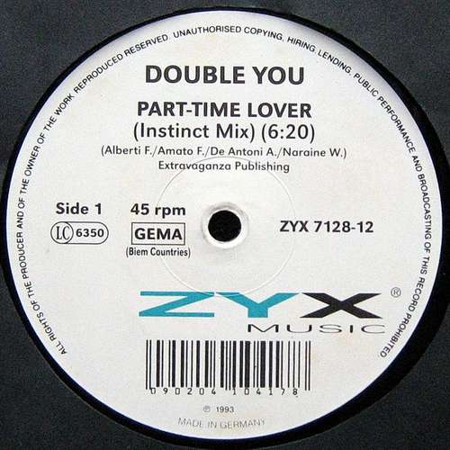 Cover Double You - Part-Time Lover (12) Schallplatten Ankauf