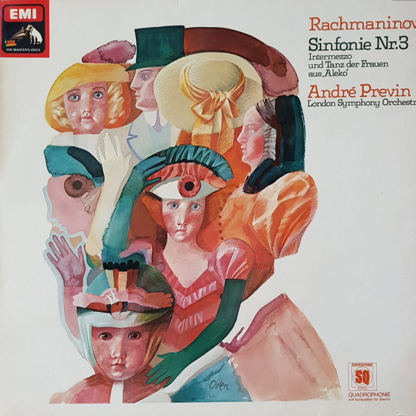 Cover Rachmaninow*, André Previn - Sinfonie Nr. 3, Intermezzo Und Tanz Der Frauen Aus Aleko (LP, Quad) Schallplatten Ankauf