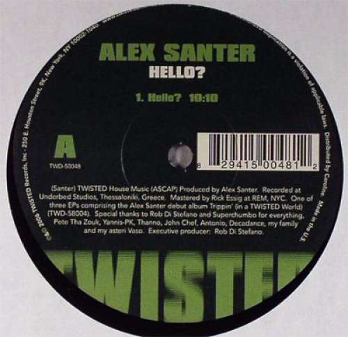 Cover Alex Santer - Hello? (12) Schallplatten Ankauf