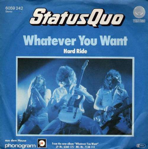 Cover Status Quo - Whatever You Want (7, Single) Schallplatten Ankauf