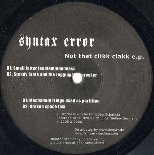 Cover Syntax Error - Not That Clikk Clakk E.P. (12, EP) Schallplatten Ankauf