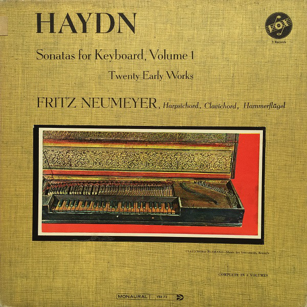 Cover Haydn*, Fritz Neumeyer - Sonatas For Keyboard, Volume 1 (3xLP, Mono + Box) Schallplatten Ankauf
