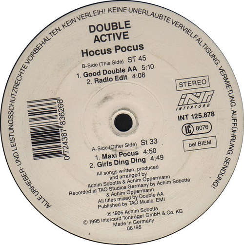 Cover Double Active - Hocus Pocus (12) Schallplatten Ankauf