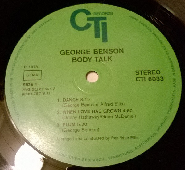 Cover George Benson - Body Talk (LP, Album, Gre) Schallplatten Ankauf