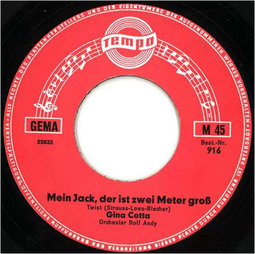 Cover Gina Cotta / Charlotte Marian - Mein Jack, Der Ist Zwei Meter Groß / Mama (7, Single) Schallplatten Ankauf