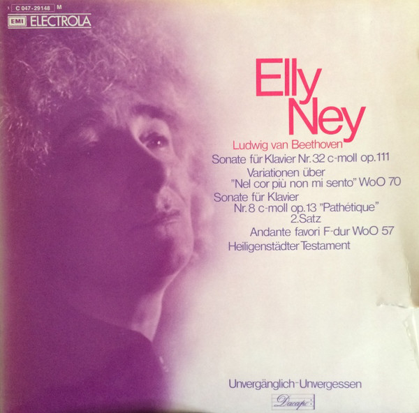 Cover Elly Ney, Ludwig van Beethoven - Unvergänglich-Unvergessen (LP) Schallplatten Ankauf