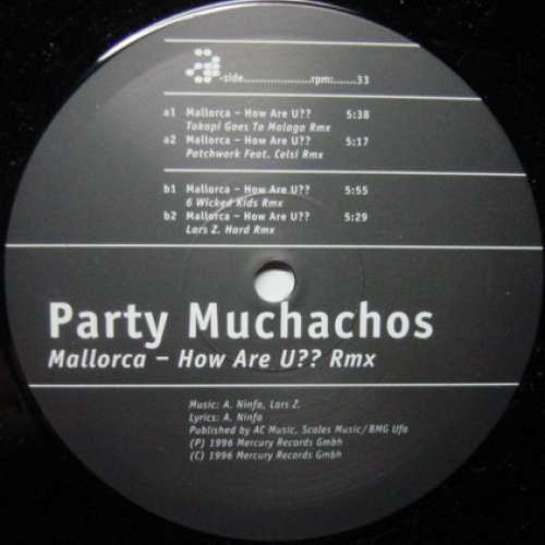 Cover Party Muchachos - Mallorca - How Are U?? (Remix) (12) Schallplatten Ankauf