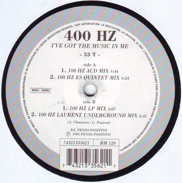 Bild 400 Hz - I've Got The Music In Me (12) Schallplatten Ankauf