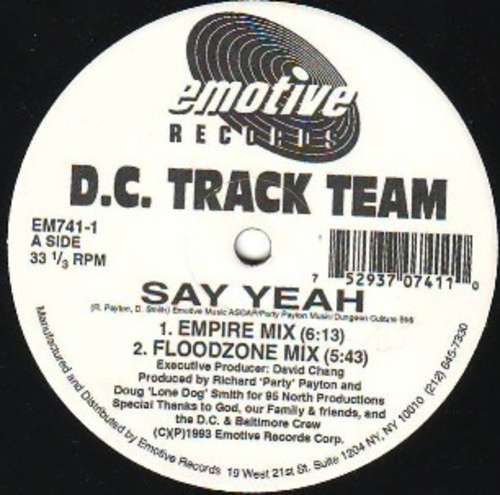 Cover D.C. Track Team - Say Yeah / Pressure (12) Schallplatten Ankauf