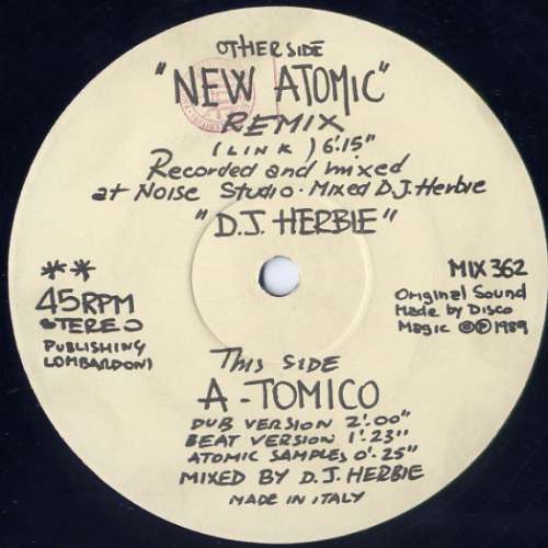 Cover DJ Herbie - New Atomic Remix / A-Tomico (12) Schallplatten Ankauf