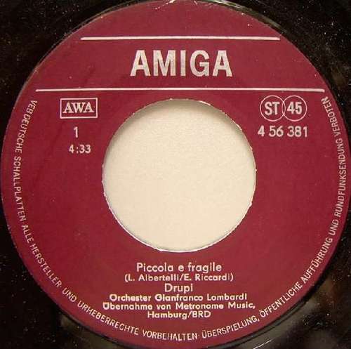 Cover Drupi (2) - Piccola E Fragile / Provincia (7, Single) Schallplatten Ankauf