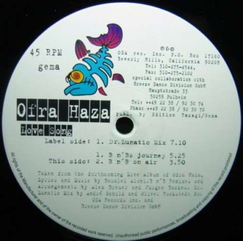 Cover Ofra Haza - Love Song (12, Maxi) Schallplatten Ankauf