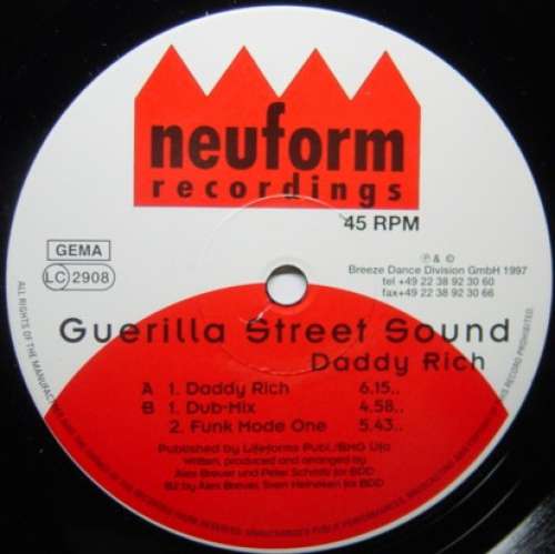 Cover Guerilla Street Sound - Daddy Rich (12) Schallplatten Ankauf