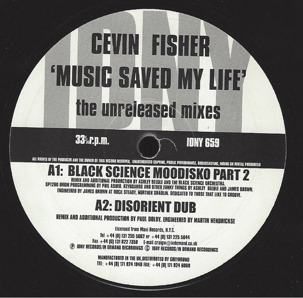 Cover Cevin Fisher - Music Saved My Life (The Unreleased Mixes) (12) Schallplatten Ankauf