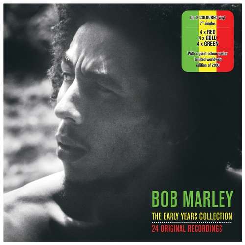 Cover Bob Marley - The Early Years Collection (24 Original Recordings) (4x7, Gre + 4x7, Gol + 4x7, Red + Box, Comp, Ltd) Schallplatten Ankauf