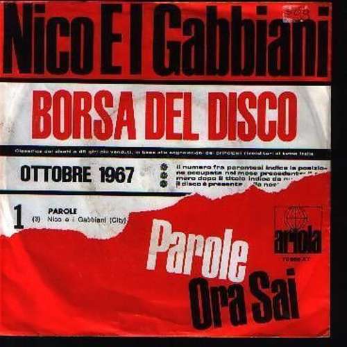 Cover Nico E I Gabbiani - Parole / Ora Sai (7, Single) Schallplatten Ankauf