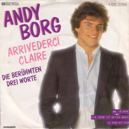 Cover Andy Borg - Arrivederci Claire (7, Single) Schallplatten Ankauf