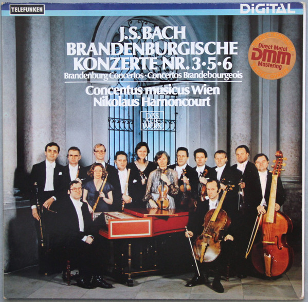 Cover Johann Sebastian Bach - Concentus Musicus Wien, Nikolaus Harnoncourt - J.S. Bach Brandenburgische Konzerte Nr. 3•5•6 (LP) Schallplatten Ankauf