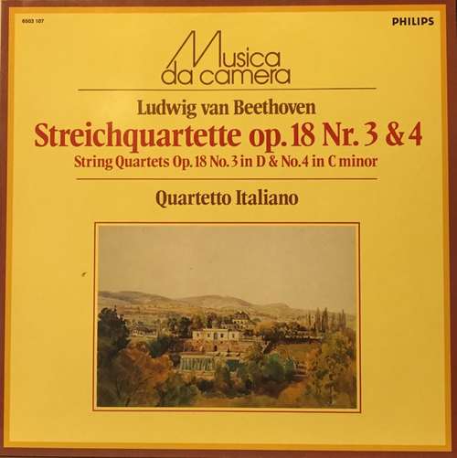 Cover Ludwig van Beethoven, Quartetto Italiano - String Quartetes Op. 18 No.3 In D & No. 4 In C Minor (LP, Album) Schallplatten Ankauf
