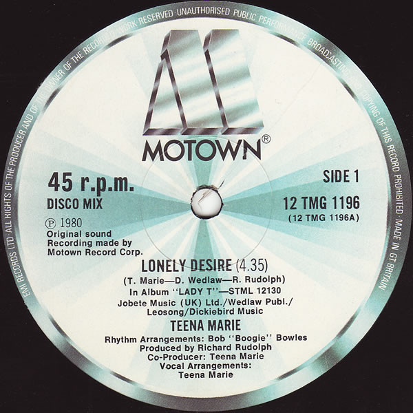 Cover Teena Marie - Lonely Desire (12) Schallplatten Ankauf