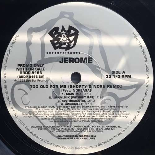 Cover Jerome (4) - Too Old For Me (12, Promo) Schallplatten Ankauf