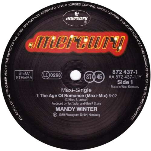 Cover Mandy Winter - The Age Of Romance (12) Schallplatten Ankauf