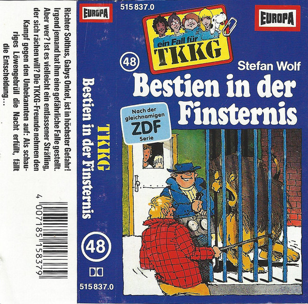Cover Stefan Wolf - TKKG 48 - Bestien In Der Finsternis (Cass) Schallplatten Ankauf