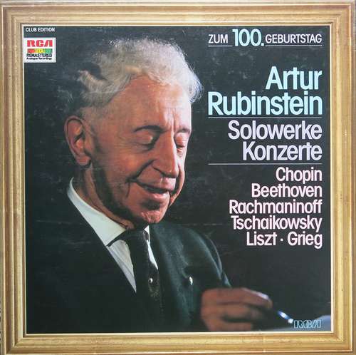 Cover Artur Rubinstein*, Chopin*, Beethoven*, Rachmaninoff*, Tschaikowsky*, Liszt*, Grieg* - Solowerke / Konzerte (6xLP, RM + Box, Comp, Club) Schallplatten Ankauf