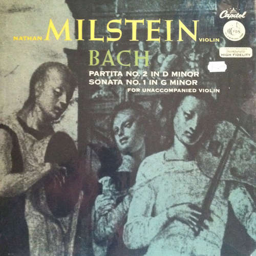 Cover Nathan Milstein, Bach* - Partita No. 2 In D Minor, Sonata No. 1 In G Minor For Unaccompanied Violin (LP) Schallplatten Ankauf