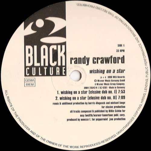 Cover Randy Crawford - Wishing On A Star (Remixes) (12) Schallplatten Ankauf