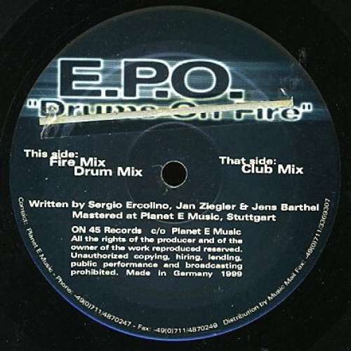 Cover E.P.O. - Drums On Fire (12) Schallplatten Ankauf
