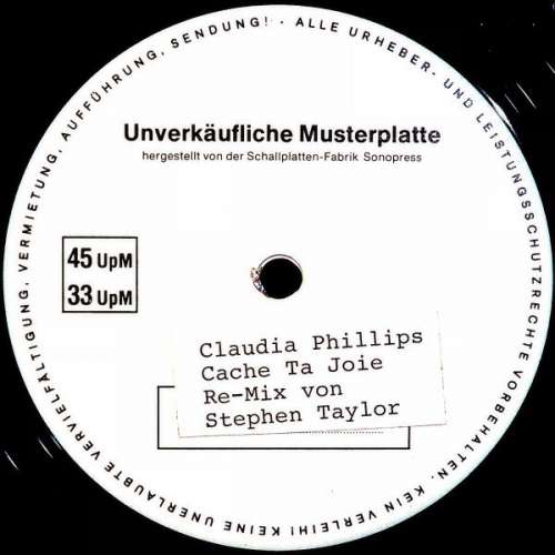 Cover Claudia Phillips & The Kicks - Cache Ta Joie (12) Schallplatten Ankauf