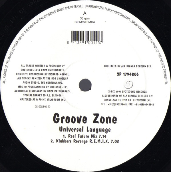 Cover Groove Zone - Universal Language (12) Schallplatten Ankauf