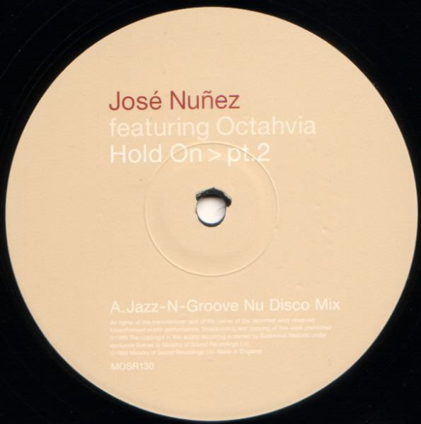 Cover José Nuñez* Featuring Octahvia* - Hold On > Pt.2 (12) Schallplatten Ankauf