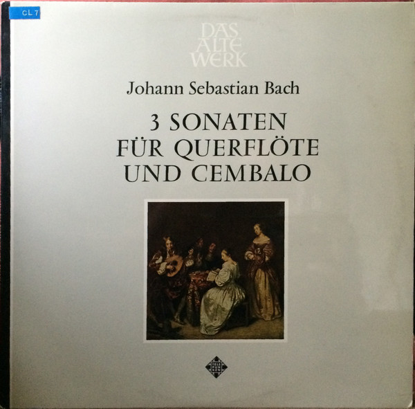 Cover Johann Sebastian Bach - Aurèle Nicolet, Karl Richter - 3 Sonaten Fur Querflote Und Cembalo (LP) Schallplatten Ankauf