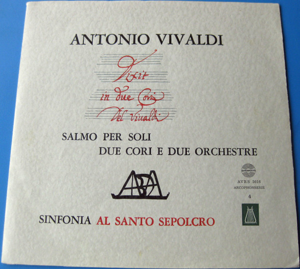 Cover Antonio Vivaldi - Dixit In Due Cori Del Vivaldi (Salmo Per Soli, Due Cori E Due Orchestre) / Sinfonia Al Santo Sepolcro (LP, Mono) Schallplatten Ankauf