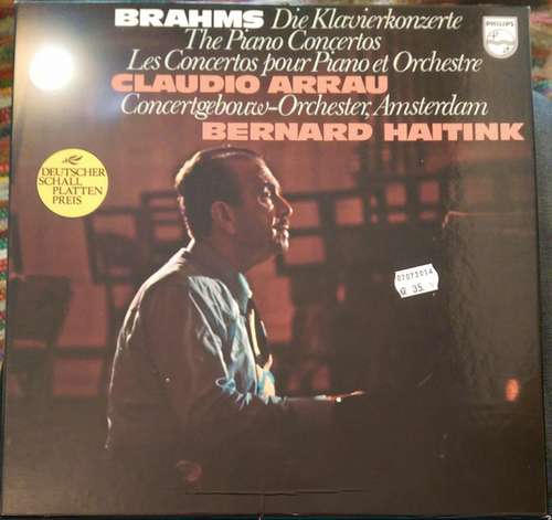 Cover Brahms*, Claudio Arrau, Concertgebouw-Orchester, Amsterdam*, Bernard Haitink - Die Klavierkonzerte (2xLP, Box) Schallplatten Ankauf
