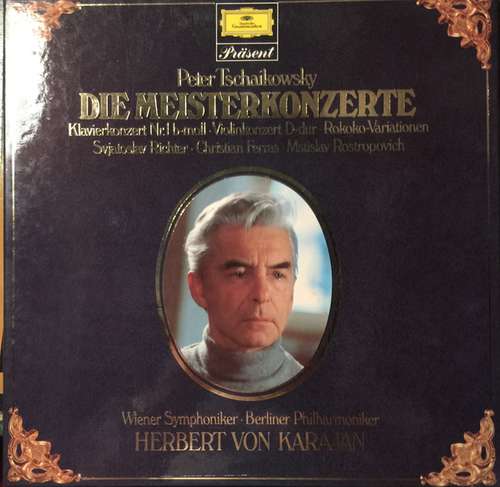 Cover Pyotr Ilyich Tchaikovsky - Herbert von Karajan, Wiener Philharmoniker / Berliner Philharmoniker - Die Meisterkonzerte (2xLP, Album + Box) Schallplatten Ankauf