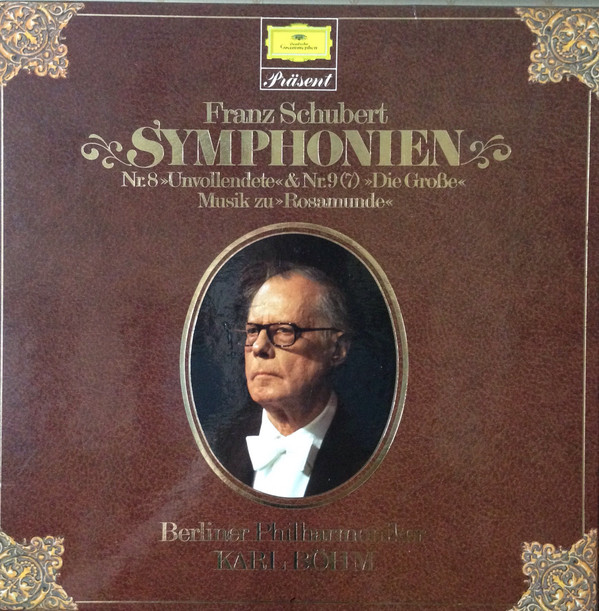 Cover Franz Schubert, Berliner Philharmoniker, Karl Böhm - Symphonien Nr. 8 Unvollendete & Nr. 9 Die Große / Musik Zu Rosamunde (2xLP, Comp + Box) Schallplatten Ankauf