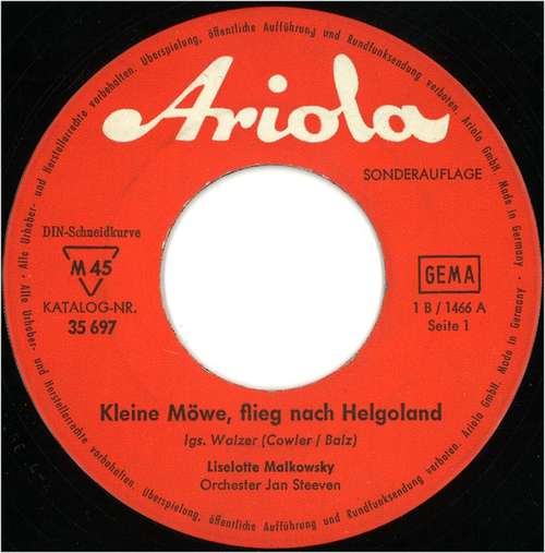 Cover Liselotte Malkowsky / Lale Andersen - Kleine Möwe, Flieg Nach Helgoland / Der Junge An Der Reling (7, Single, Mono) Schallplatten Ankauf